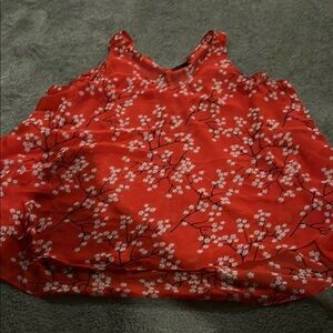 Lane Bryant Red Ruffled Sleeveless Tank Top Size 24